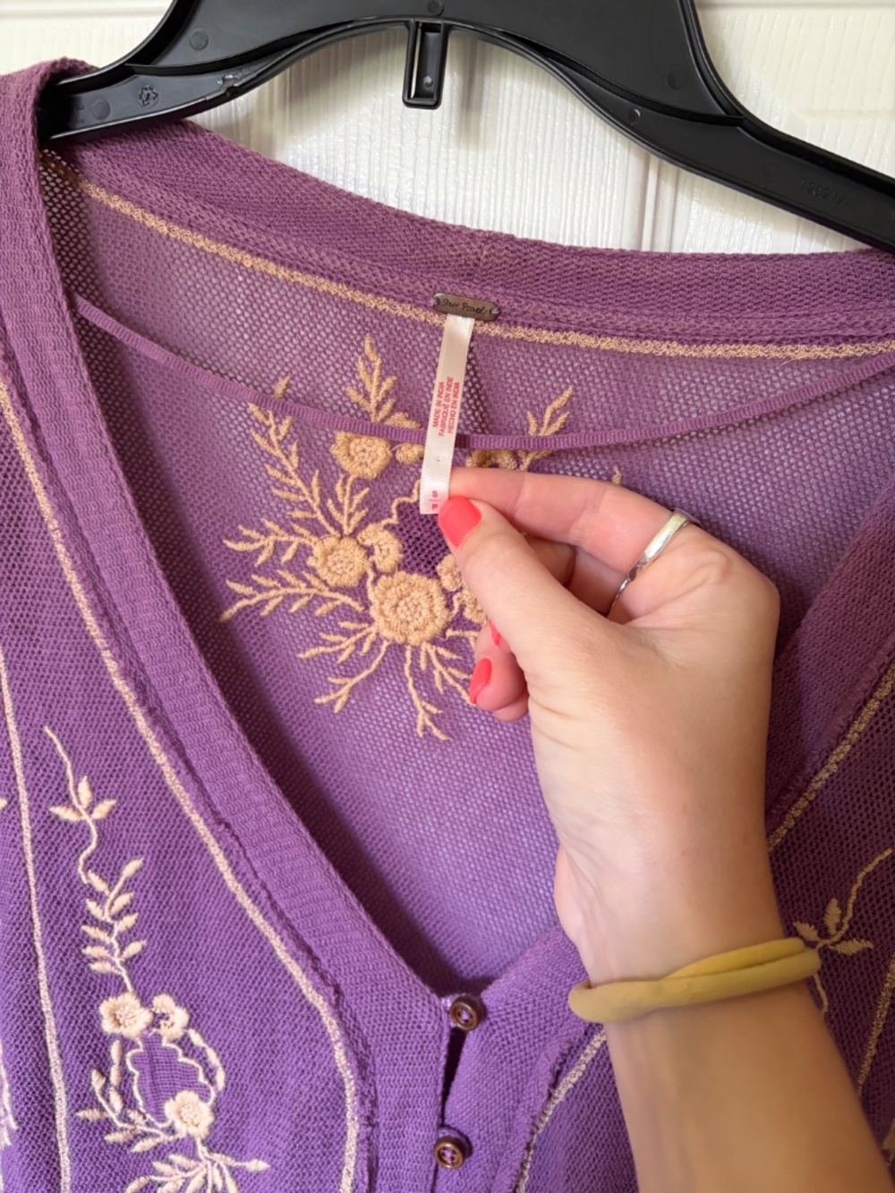 Free People Margie Button Up Top - Purple - S - Picture 4 of 5
